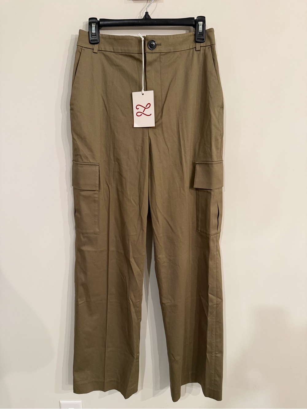 L'Academie Olive Green Wide-Leg Pants